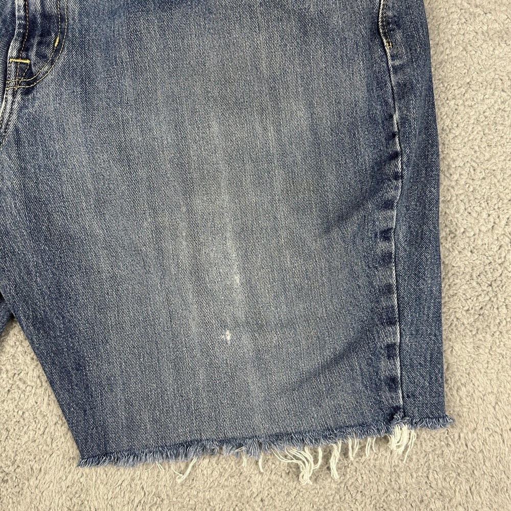 Cinch Denim Shorts Mens 42 Blue Distressed Cutoff Jorts 9" Western Cowboy Wear - Picture 2 of 12